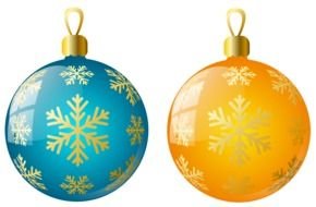 two christmas balls as a picture for clipart