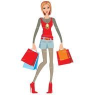 Clip art of Lady Shopping