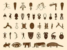 African Symbols drawing