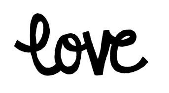 love black text drawing