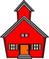 red old Schoolhouse, Clip Art