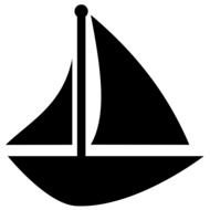 Black and white drawing of the sailboat clipart