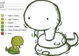 Snake Cartoon In Color drawing