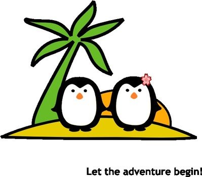 Penguin On Beach Clip Art