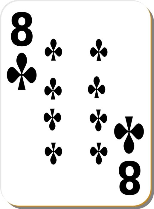 Clubs Playing Card 8 Clip Art