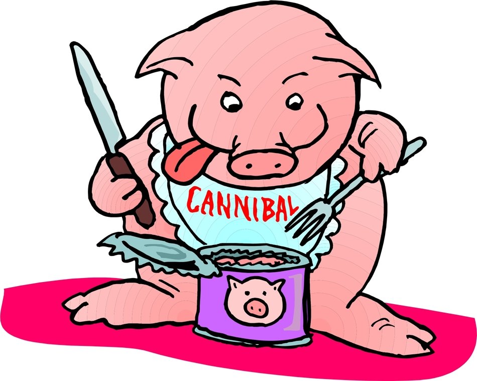 Cartoon Pig Eating N8