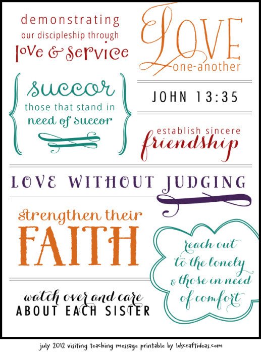LDS Relief Society Handouts
