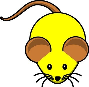 Yellow Mouse W Brown Ears Clip Art