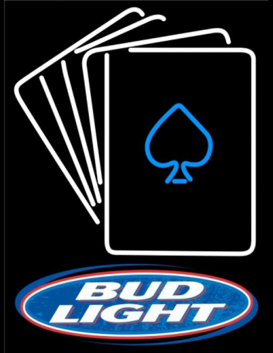 Bud Light Poker Cards Neon Sign 7 0001 Beer Signs