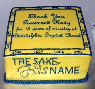 cake for church anniversary celebration