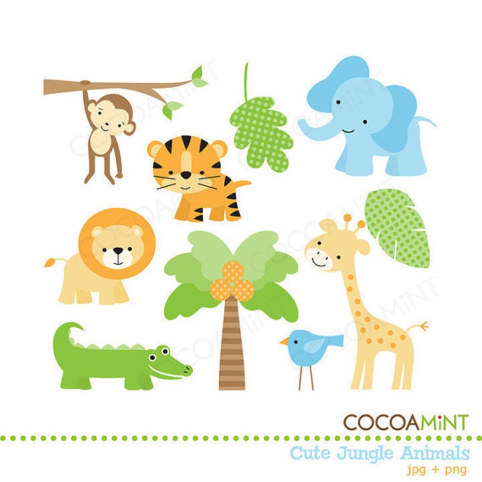 Cute Jungle Animal Clip Art N6 free image download