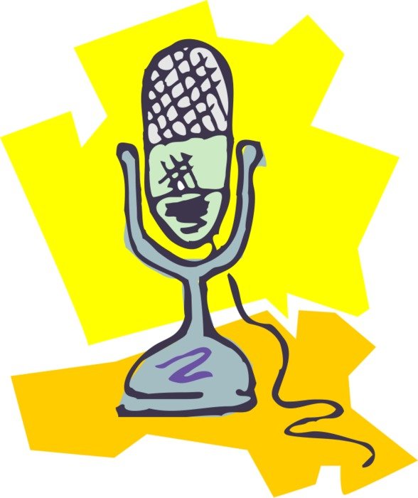 microphone on a yellow background