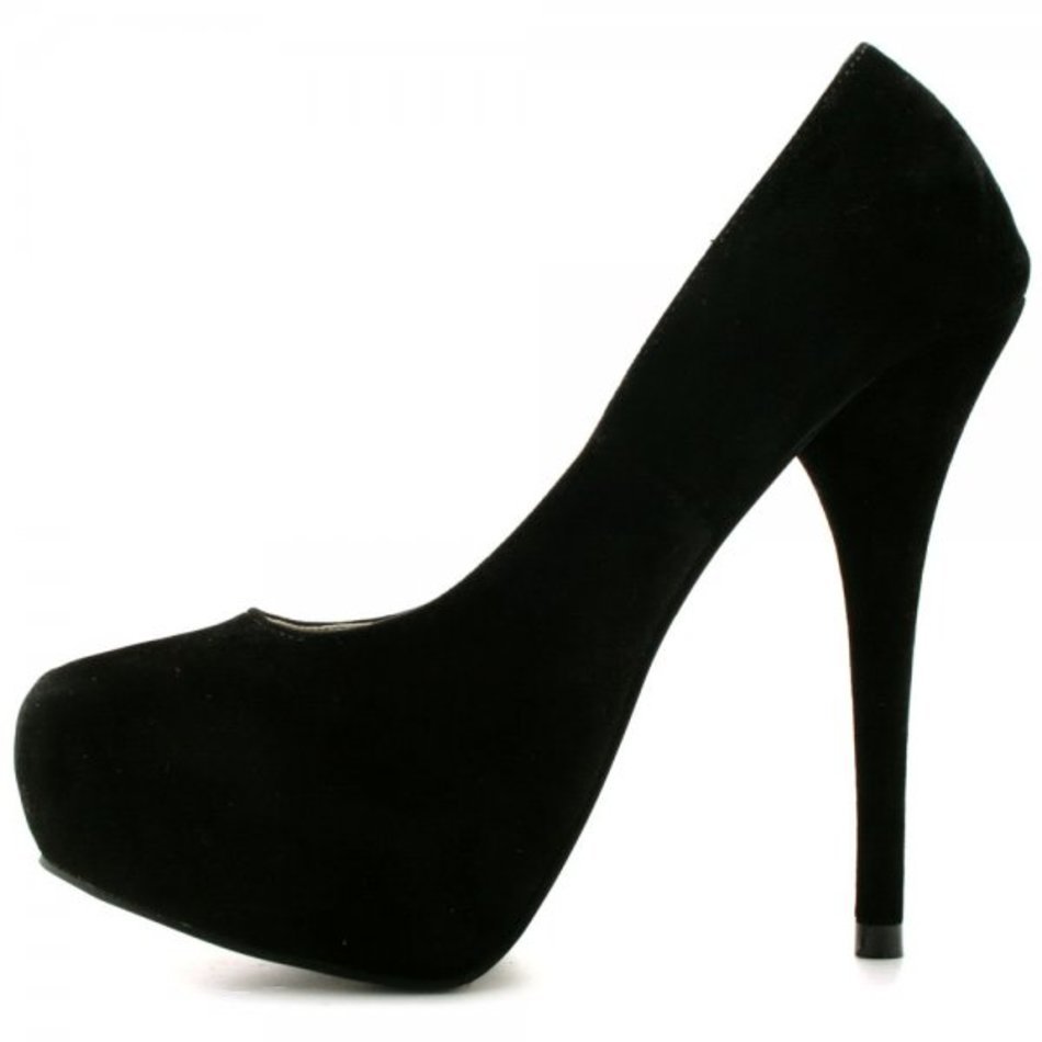 Black Suede Platform Heels Shoes Style