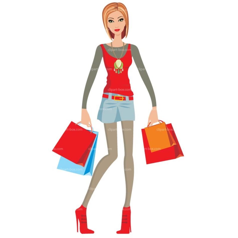 Clip art of Lady Shopping