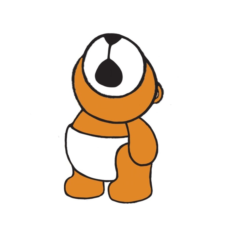 drawing of a little bear on a white background