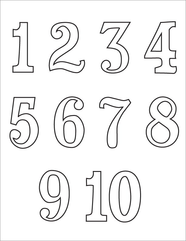 This is a picture of Free Printable Numbers 1-10 intended for oversized It's just a photo of Free Printable Numbers 1-10 intended for oversized