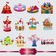 Kids Carnival Clipart Set Clip Art Of Circus By DigitalShop