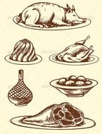 Hand Drawn Vector Food