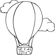 painted Hot Air Balloon in the sky coloring book