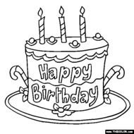 Happy Birthday Cake Coloring Page N3