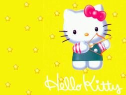 Colorful Hello Kitty on the beautiful background with the stars clipart
