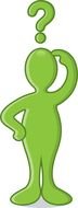 Green confused person clipart