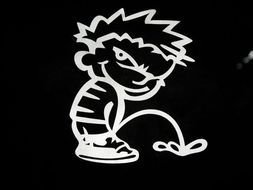 Little Boy Pees On Car drawing