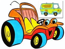 Cartoon colorful cars clipart