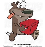 A Cartoon Bear Stealing Food