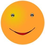 orange smiley with a smiling face