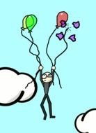 Animated Balloons sky drawing