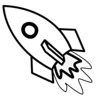 Black And White Rocket as a graphic illustration