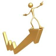 golden figure on top of chart
