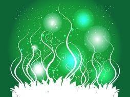 green swirls and flowers as animated background