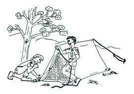 Camping summer Clip Art drawing