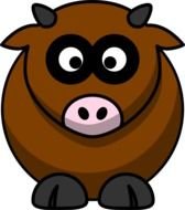 Brown Cow Cartoon Clip Art
