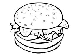 Free Printable Food Hamburger Coloring Pages