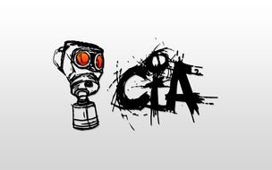 Colorful drawing with the gas mask clipart