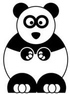 Cartoon Panda, Black and White drawing