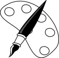 Paint Palette Clip Art Black And White N5