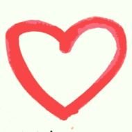 Hand Drawn Heart, red outline, Clip Art