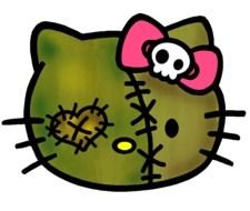 Zombie face of Hello Kitty