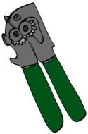 can opener with green handles