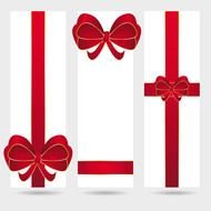 Free Vector Holiday Red Ribbons With Bow 2