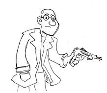Cartoon Man With Gun N3
