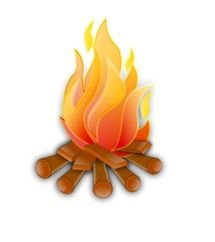 painted campfire on a white background
