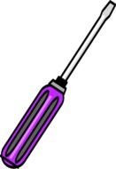 Screwdriver with purple and black handle