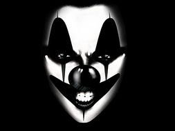 Black And White Clown Faces drawing