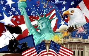American Flag poster drawing