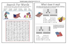 Clip art of American Flag Worksheets
